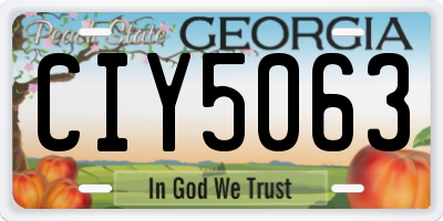 GA license plate CIY5063