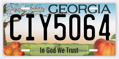 GA license plate CIY5064