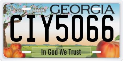 GA license plate CIY5066