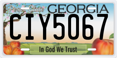 GA license plate CIY5067
