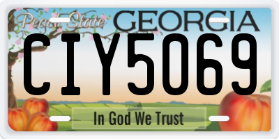 GA license plate CIY5069
