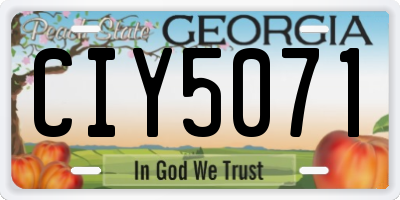 GA license plate CIY5071