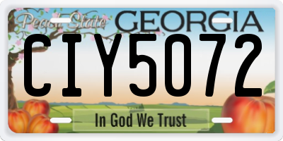GA license plate CIY5072