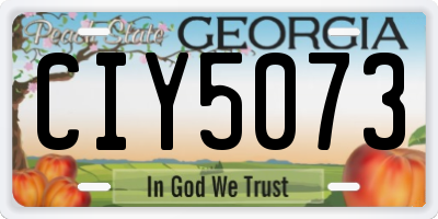 GA license plate CIY5073