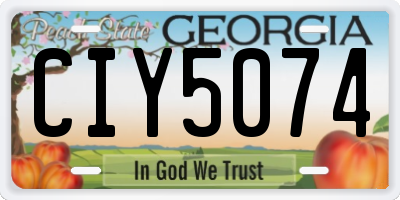 GA license plate CIY5074