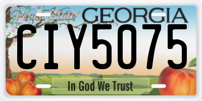 GA license plate CIY5075
