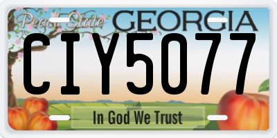 GA license plate CIY5077