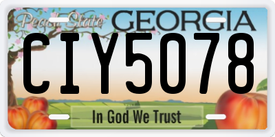 GA license plate CIY5078