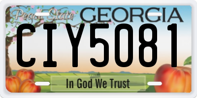 GA license plate CIY5081
