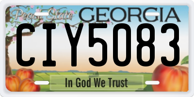 GA license plate CIY5083