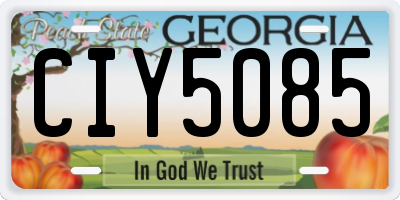 GA license plate CIY5085