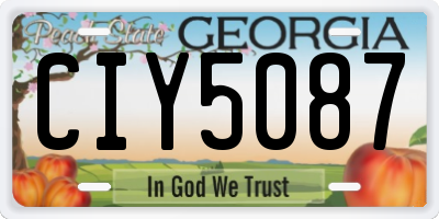 GA license plate CIY5087
