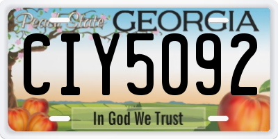 GA license plate CIY5092