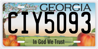 GA license plate CIY5093
