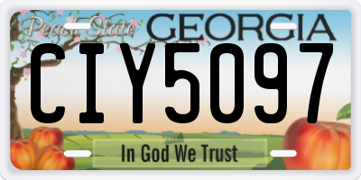 GA license plate CIY5097