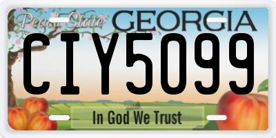 GA license plate CIY5099