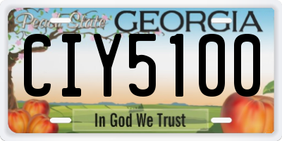 GA license plate CIY5100