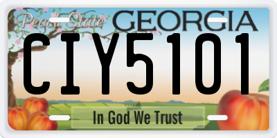GA license plate CIY5101