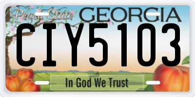 GA license plate CIY5103