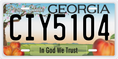 GA license plate CIY5104