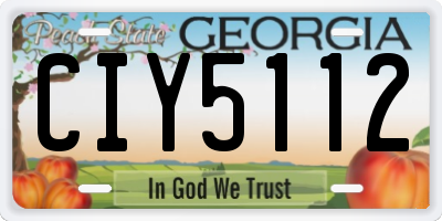 GA license plate CIY5112