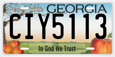 GA license plate CIY5113