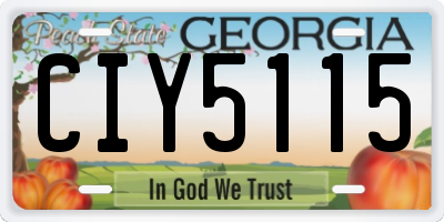 GA license plate CIY5115