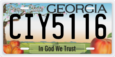 GA license plate CIY5116