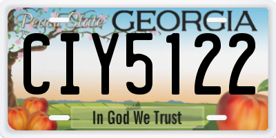 GA license plate CIY5122
