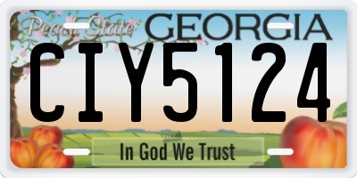 GA license plate CIY5124