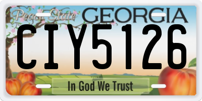 GA license plate CIY5126