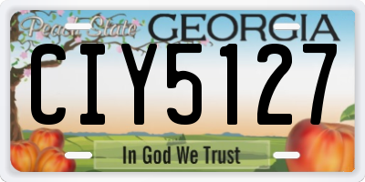 GA license plate CIY5127