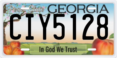 GA license plate CIY5128