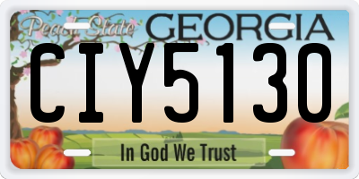 GA license plate CIY5130
