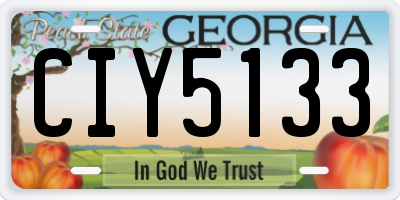 GA license plate CIY5133