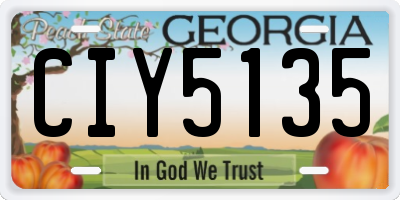 GA license plate CIY5135