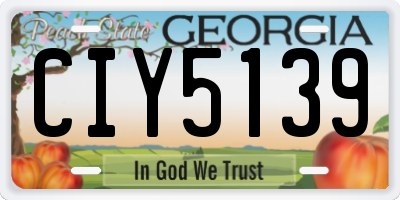 GA license plate CIY5139