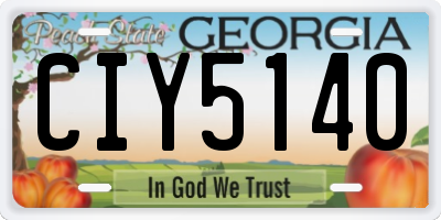 GA license plate CIY5140