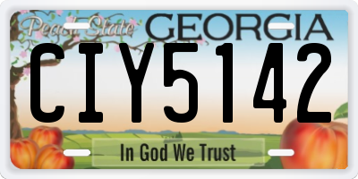 GA license plate CIY5142