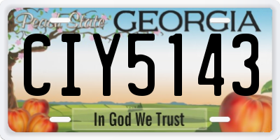 GA license plate CIY5143