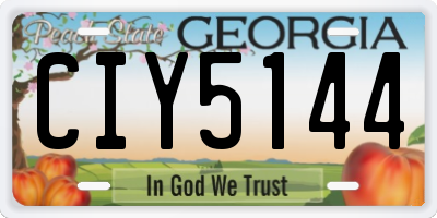 GA license plate CIY5144