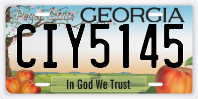 GA license plate CIY5145
