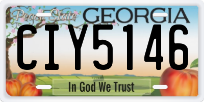 GA license plate CIY5146