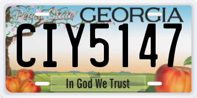 GA license plate CIY5147