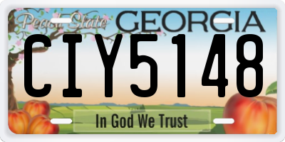 GA license plate CIY5148