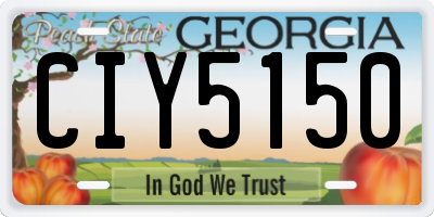 GA license plate CIY5150