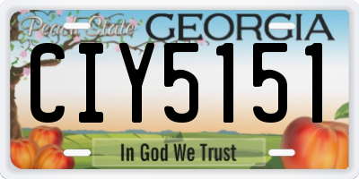GA license plate CIY5151