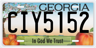 GA license plate CIY5152