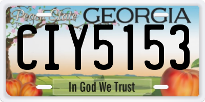 GA license plate CIY5153
