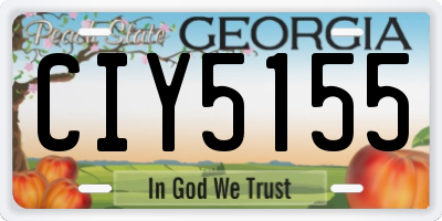 GA license plate CIY5155